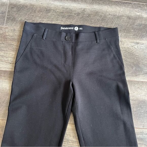 Betabrand Black Pull-On Stretch Mid Rise Straight Leg Dress Pant Trouser Yoga M - Picture 5 of 12